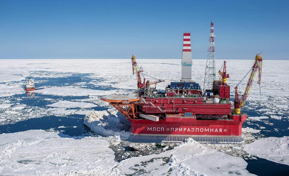 RUBIN ist ein erfahrenes Designbüro für arktische Regionen. Neben den russischen Typhoonklasse-U-Boote, war das Büro auch für die Ölplattform Prirazlomnoye verantwortlich, die eisverstärkt in der russischen Arktis eingesetzt wird. Bild: www.offshoreenergytoday.com