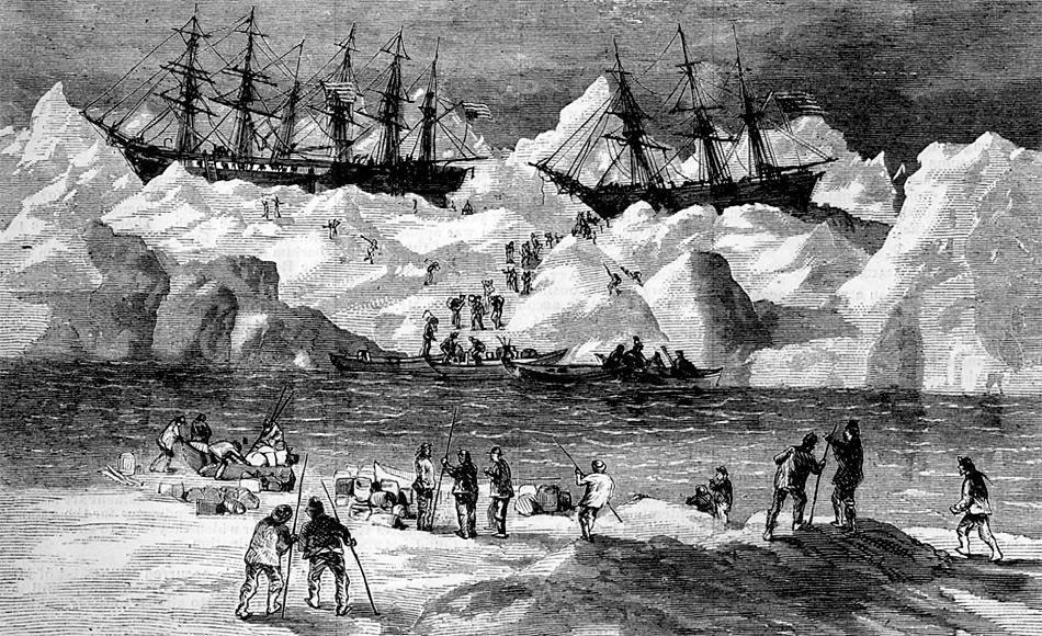 Das Bild aus der Zeitschrift Harper’s Weekly von 1871 zeigt, wie die Seeleute die Schiffe George, Gayhead und Concordia verlassen. Bild: Mit freundlicher Genehmigung der Robert Schwemmer Maritime Library